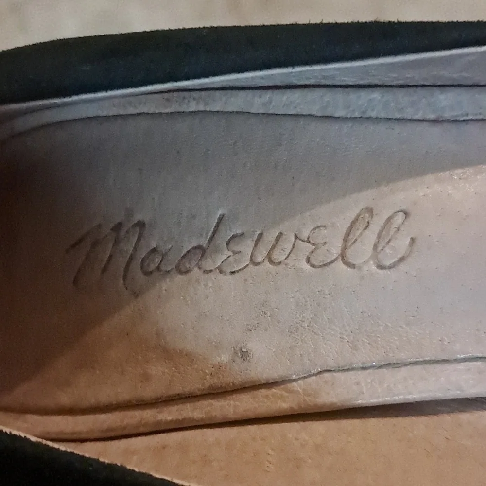Madewell Mira Heel, Black Suede, Size 6.5